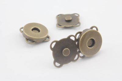 Sew on Thin Round Magnetic Snaps Bag Button Purse Leather Closures for Sewing Purse Bag Clutch Wallet
