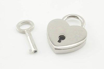 Bag Purse Clutch Padlock with Key Heart Shape zinc alloying for Jewelry Necklace Charm Box Making Hardware