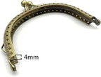 Half-Round Sew-In Kiss-Lock Purse Frame, 3 3/4" x 2 3/16" (9.5 x 5.5 cm)
