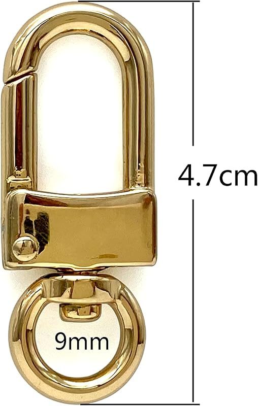 Long Square-Top Push-Gate Swivel Clasp, Round Eye (3/8")