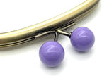 Half-Round Color-Ball Glue-In Kiss-Lock Purse Frame, 11 x 5 cm