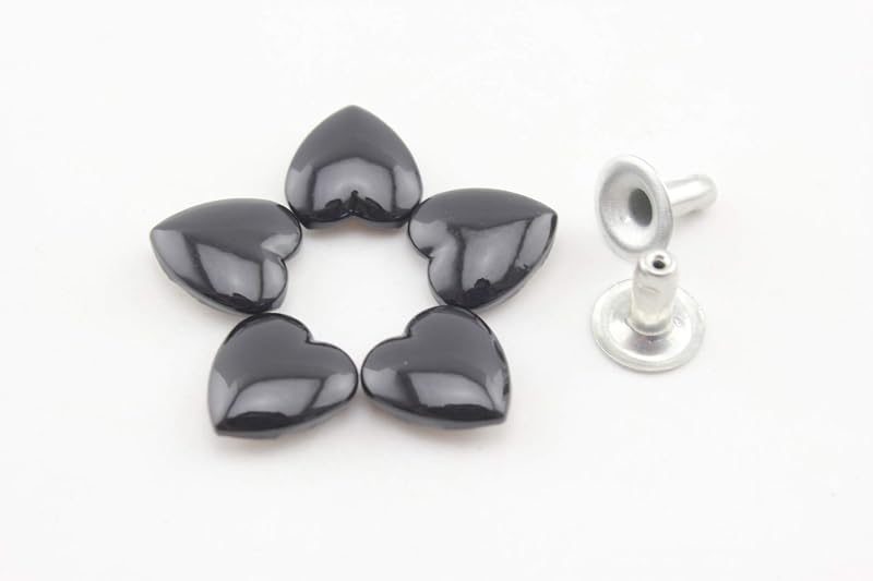 Heart Shape Riveted / Iron Double Cap, Purse Rivet Studs for Leather Bag Making Clothing Shoes