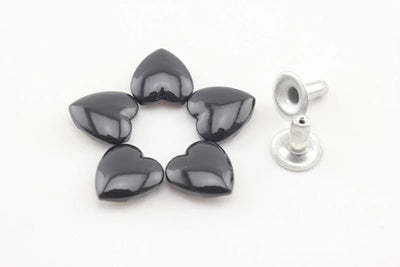 Heart Shape Riveted / Iron Double Cap, Purse Rivet Studs for Leather Bag Making Clothing Shoes