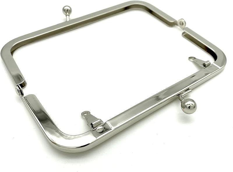 Rectangle Glue-In Kiss-Lock Purse Frame, 6 1/8" x 2 5/8" (15.5 x 6.5 cm)