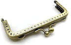 Rectangle Sew-In Kiss-Lock Purse Frame, 4 1/4" x 1 3/4" (11 x 4.5 cm) - with Chain Loops