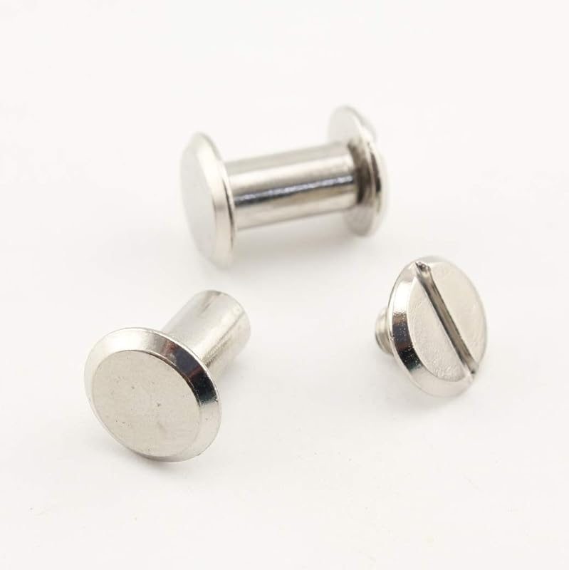 Iron Round Chicago Binding Screw Rivets Concho Screw Button Nail Rivet for DIY Leather Decoration Bookbinding