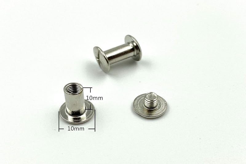 Iron Round Chicago Binding Screw Rivets Concho Screw Button Nail Rivet for DIY Leather Decoration Bookbinding / Nickel…