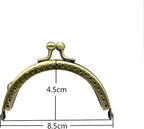 Sew-In Kiss-Lock Purse Frame, 3 3/8" x 1 3/4" (8.5 x 4.5 cm) - 7.5mm Ball Clasp