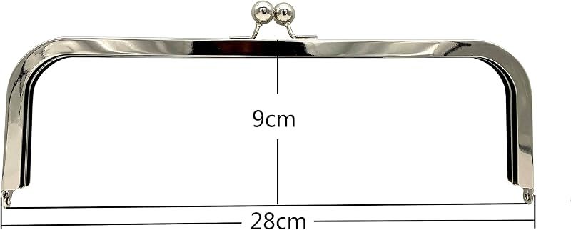 Rectangle Glue-In Kiss-Lock Purse Frame, 11" x 3 9/16" (28 x 9 cm)