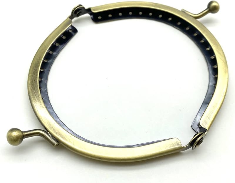 Half-Round Sew-In Kiss-Lock Purse Frame, 3" x 1 5/8" (7.5 x 4 cm)