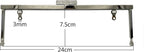 Rectangle Rhinestone Glue-In Kiss-Lock Purse Frame, 9 1/2" x 3" (24 x 7.5 cm)