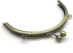 Half-Round Sew-In Kiss-Lock Purse Frame, 6 1/8" x 3" (15.5 x 7.5 cm)