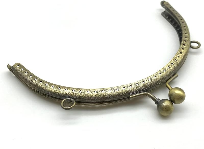 Half-Round Sew-In Kiss-Lock Purse Frame, 6 1/8" x 3" (15.5 x 7.5 cm)