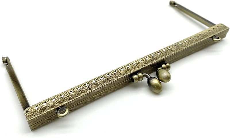 Rectangle Olive-Clasp Sew-In Kiss-Lock Purse Frame, 19 x 7.5 cm