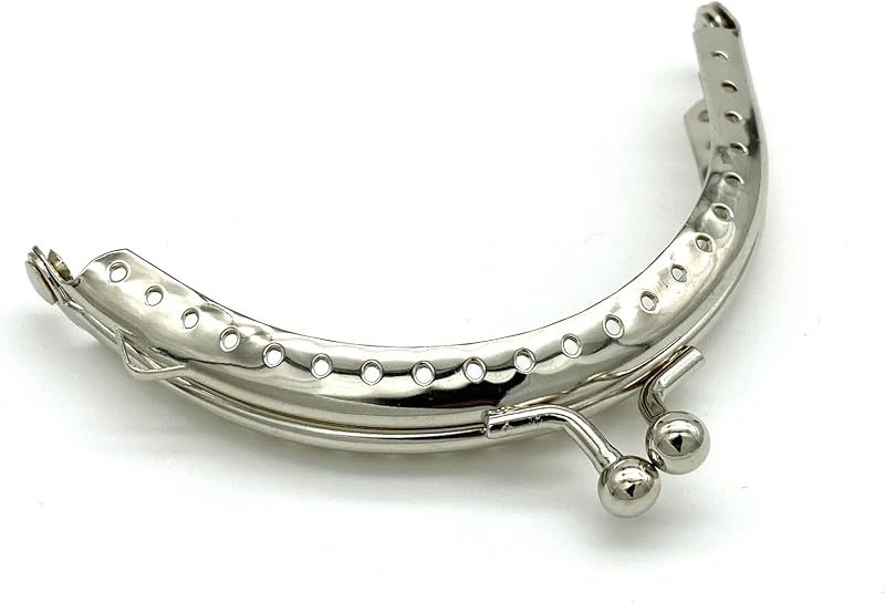 Sew-In Kiss-Lock Purse Frame, 3 3/8" x 1 3/4" (8.5 x 4.5 cm) - 6mm Ball Clasp