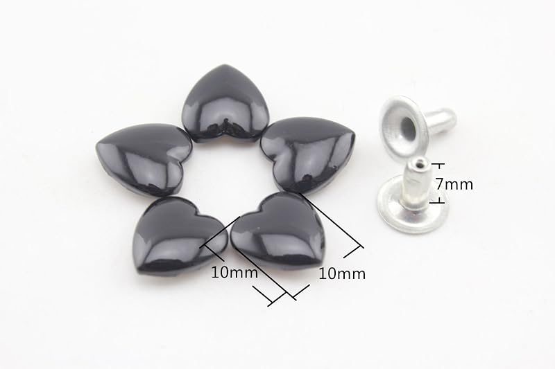 Heart Shape Riveted / Iron Double Cap, Purse Rivet Studs for Leather Bag Making Clothing Shoes