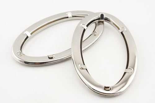 4" (10 cm) Metal Oval oblong Cut Out Grommet Purse Handle for Bag Purse clutch totes Making Nickel