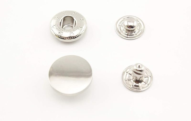 Zinc Alloy Flat top Cap snap Fastener Buttons Washable Press Stud for Sewing Leather Craft Clothing - Flat-Cap Snap…
