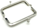Rectangle Glue-In Kiss-Lock Purse Frame, 3 3/8" x 1 5/8" (8.5 x 4 cm)