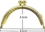 Half-Round Sew-In Kiss-Lock Purse Frame, 3 3/8" x 1 3/4" (8.5 x 4.5 cm)