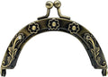 Vintage Embossed Sew-In Kiss-Lock Purse Frame, 3 1/2" x 2" (9 x 5 cm)