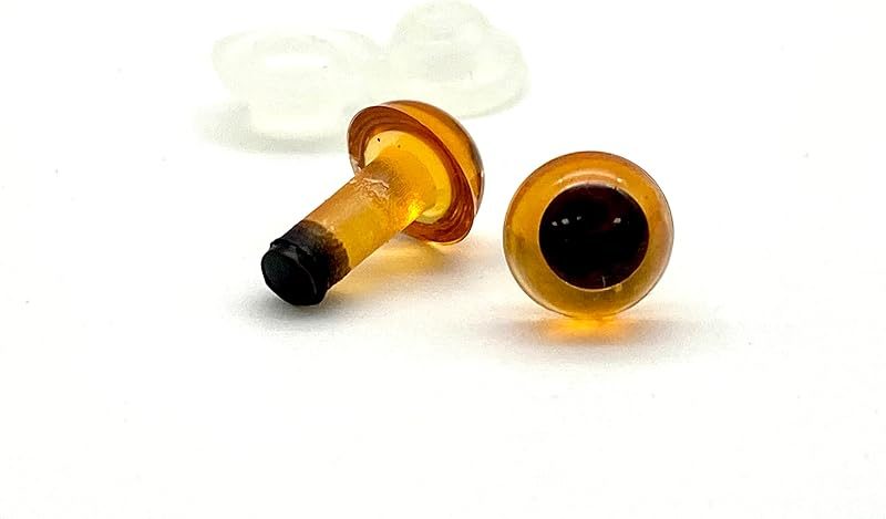 Plastic Safety Eyes with washers / 28 pcs Tea