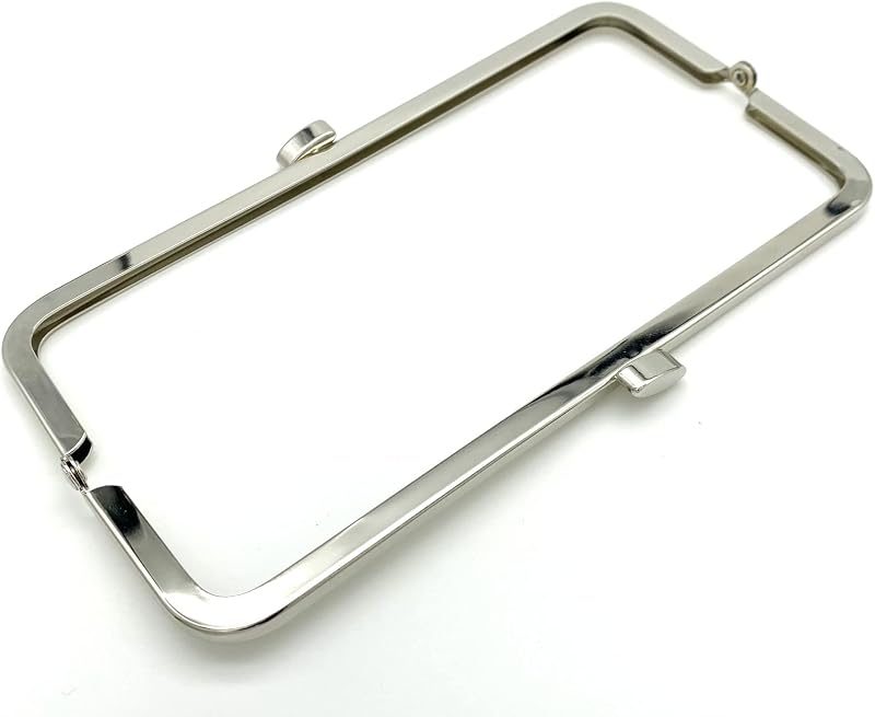 Rectangle Glue-In Purse Frame, 7" x 2" (18 x 5 cm) - Flat Clasp (No Balls)