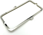 Rectangle Glue-In Purse Frame, 7" x 2" (18 x 5 cm) - Flat Clasp (No Balls)