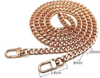 Custom Personalized Bag Purse Crossbody Shoulder Cuban Chain Strap Handles Replacement Extender / Rose Gold