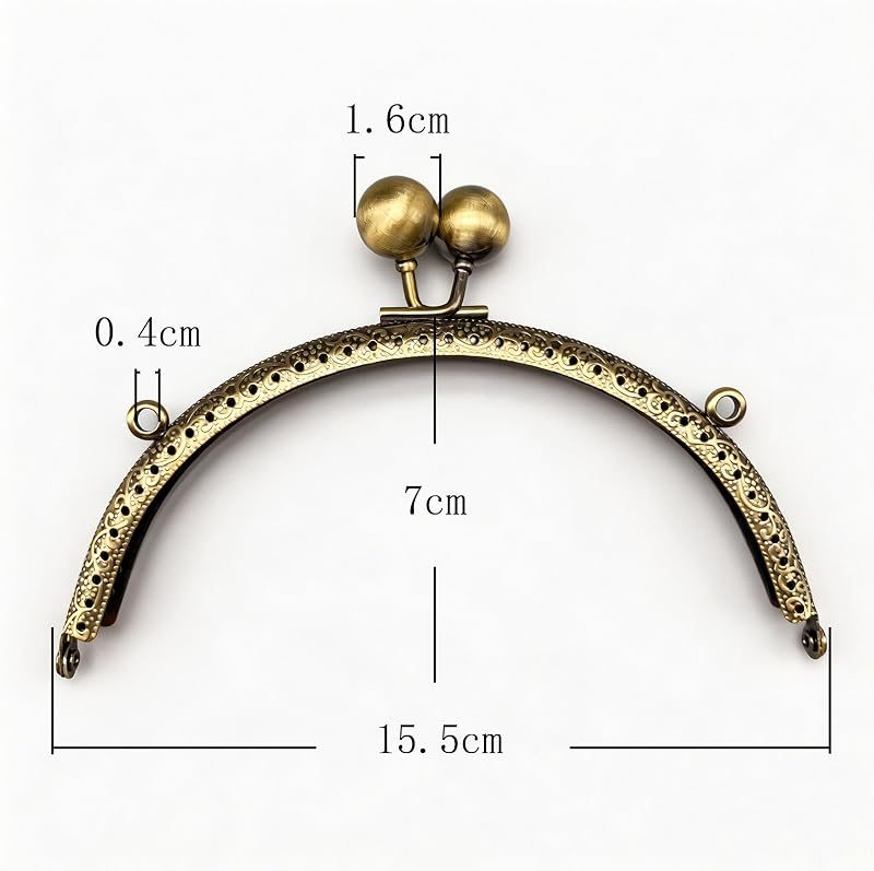 Arch Rhinestone Sew-In Kiss-Lock Purse Frame