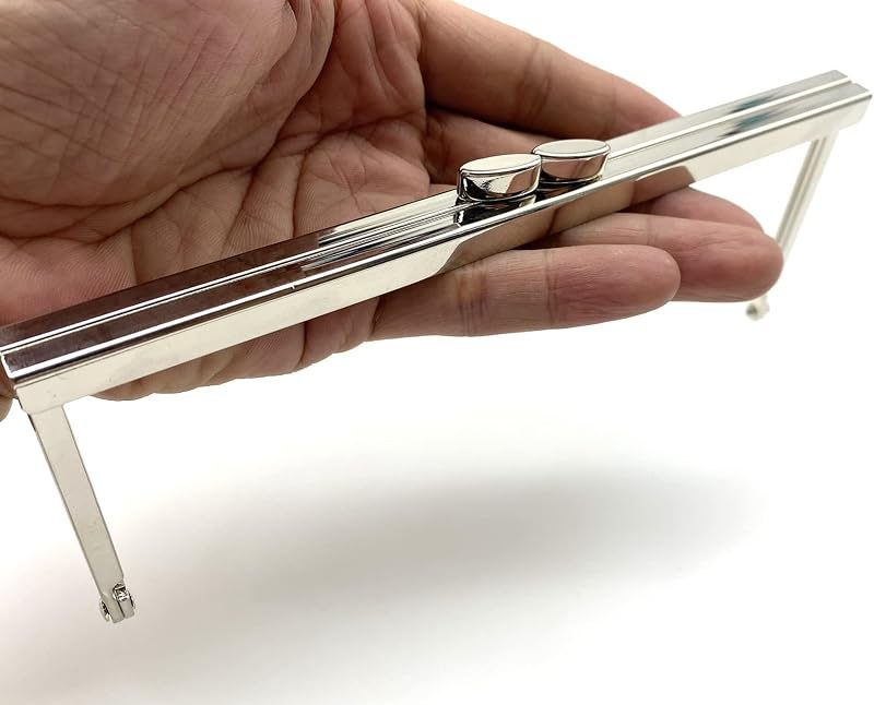 Rectangle Glue-In Kiss-Lock Purse Frame, 7" x 2 3/4" (18 x 7 cm)