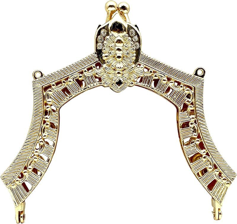 Vintage Embossed Screw-In Kiss-Lock Purse Frame, 4 3/4" x 4 1/2" (12 x 11.5 cm)