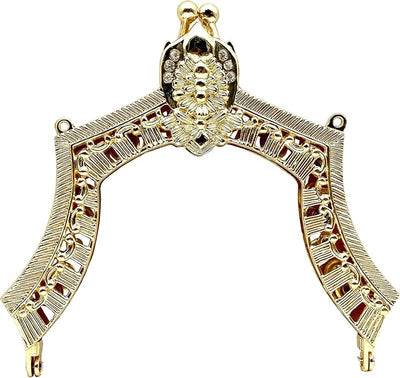 Vintage Embossed Screw-In Kiss-Lock Purse Frame, 4 3/4" x 4 1/2" (12 x 11.5 cm)