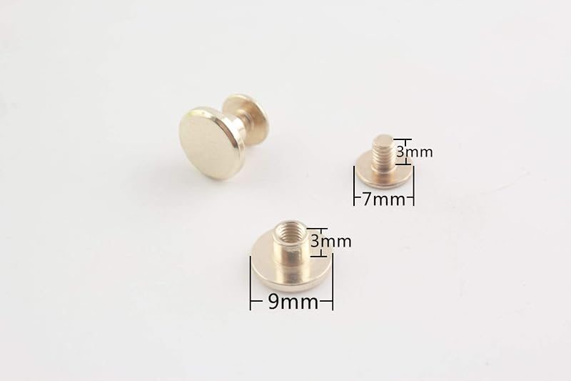 Zinc Alloy Round Chicago Binding Screw Rivets Concho Screw Button Nail Rivet for DIY Leather Decoration Bookbinding…