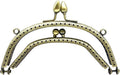 Half-Round Double-Pocket Sew-In Kiss-Lock Purse Frame, 5 5/16" x 2 9/16" (13.5 x 6.5 cm)