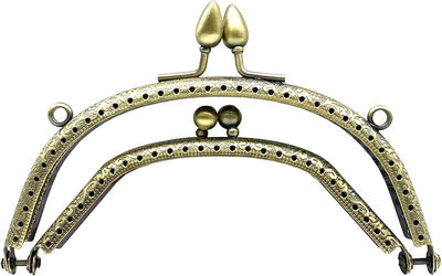Half-Round Double-Pocket Sew-In Kiss-Lock Purse Frame, 5 5/16" x 2 9/16" (13.5 x 6.5 cm)