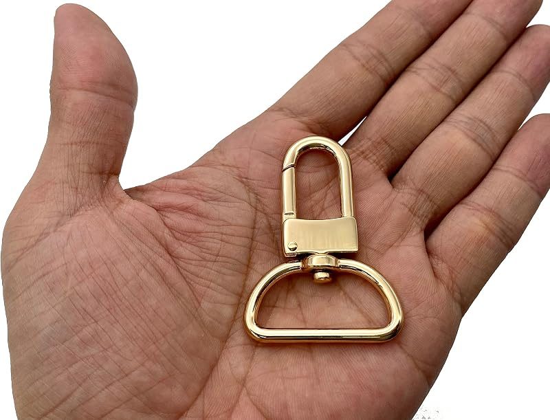 Square-Top Push-Gate Swivel Snap Hook, D-Ring Eye