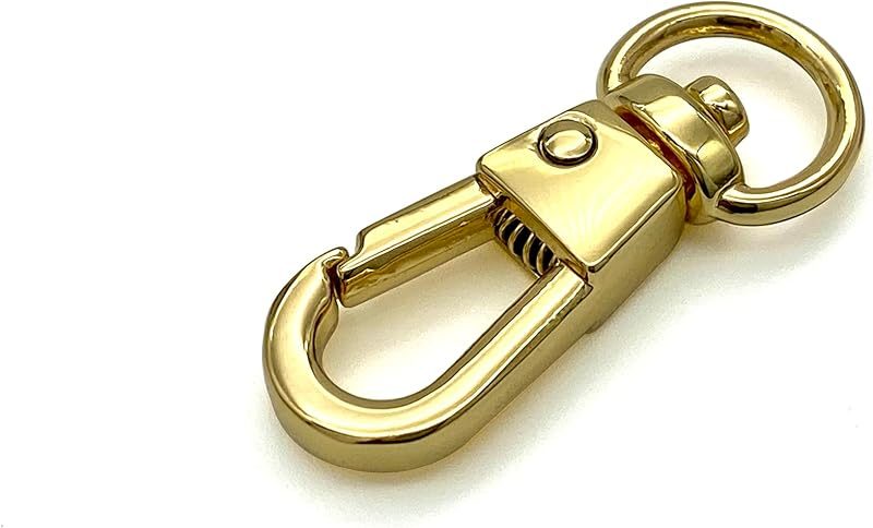 Mini Push-Gate Swivel Clasp, 8mm Round Eye