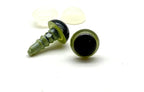 Plastic Safety Eyes with washers / 24 pcs Pale Green