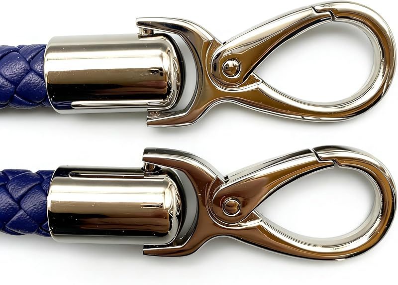 Braided Faux Leather Purse Handles with Lobster Hooks (Pair)
