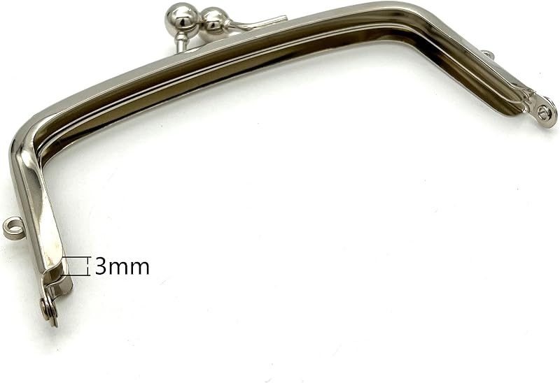 Arch Glue-In Kiss-Lock Purse Frame, 4 3/4" x 2 3/16" (12 x 5.5 cm)