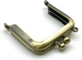 Square Glue-In Kiss-Lock Purse Frame, 2" x 2" (5 x 5 cm)