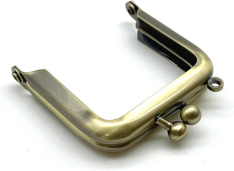 Square Glue-In Kiss-Lock Purse Frame, 2" x 2" (5 x 5 cm)