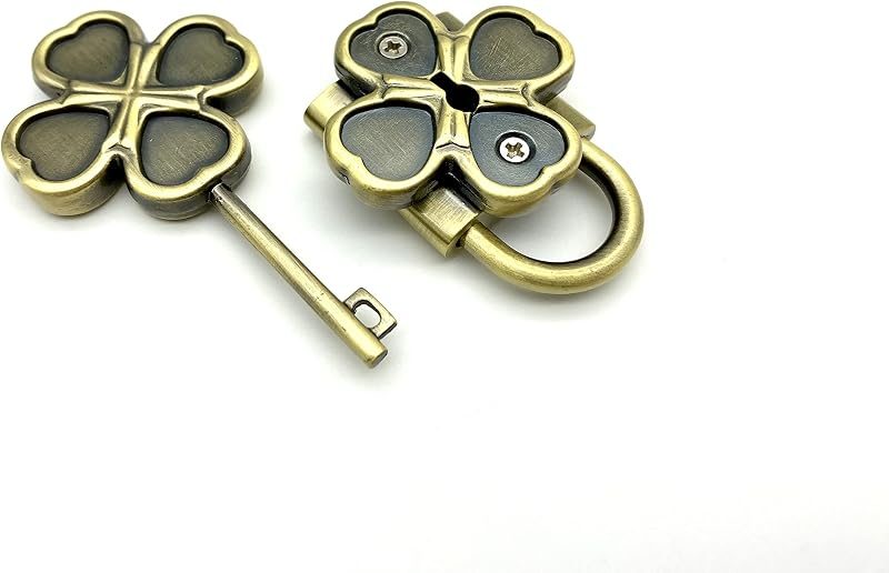 Bag Purse Clutch Padlock with Key zinc alloying for Jewelry Necklace Charm Box Making Hardware Anti Bronze
