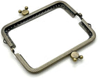 Rectangle Sew-In Kiss-Lock Purse Frame, 4 1/4" x 1 3/4" (11 x 4.5 cm) - Large 12mm Ball Clasp
