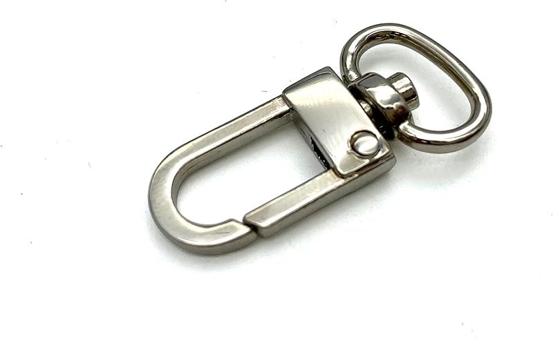Square-Top Push-Gate Swivel Clasp, Oval Eye (1/2")