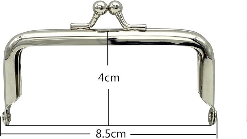 Rectangle Glue-In Kiss-Lock Purse Frame, 3 3/8" x 1 5/8" (8.5 x 4 cm)