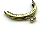Sew-In Kiss-Lock Purse Frame, 3 3/8" x 1 3/4" (8.5 x 4.5 cm) - 7.5mm Ball Clasp