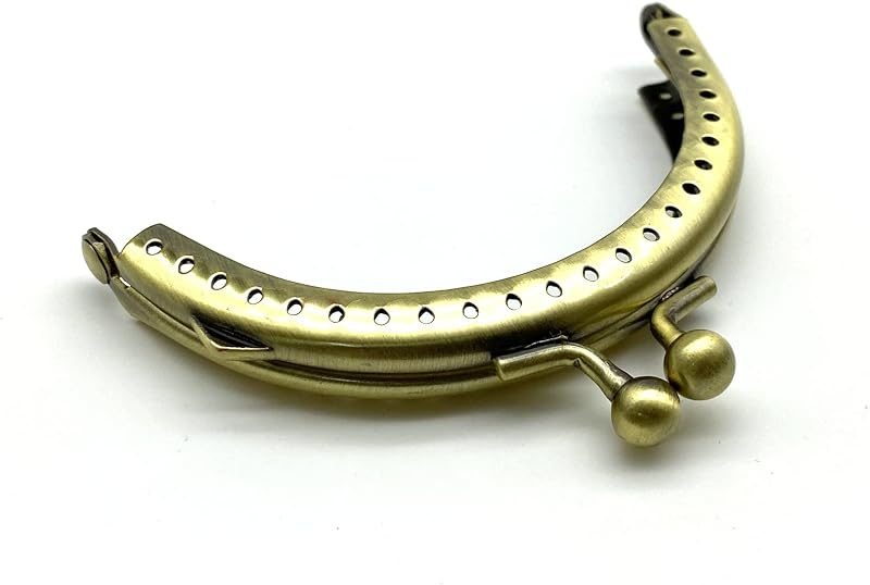 Sew-In Kiss-Lock Purse Frame, 3 3/8" x 1 3/4" (8.5 x 4.5 cm) - 7.5mm Ball Clasp