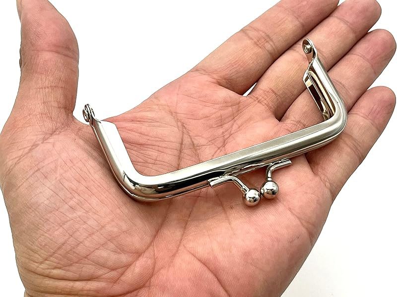 Rectangle Glue-In Kiss-Lock Purse Frame, 3 3/8" x 1 5/8" (8.5 x 4 cm)
